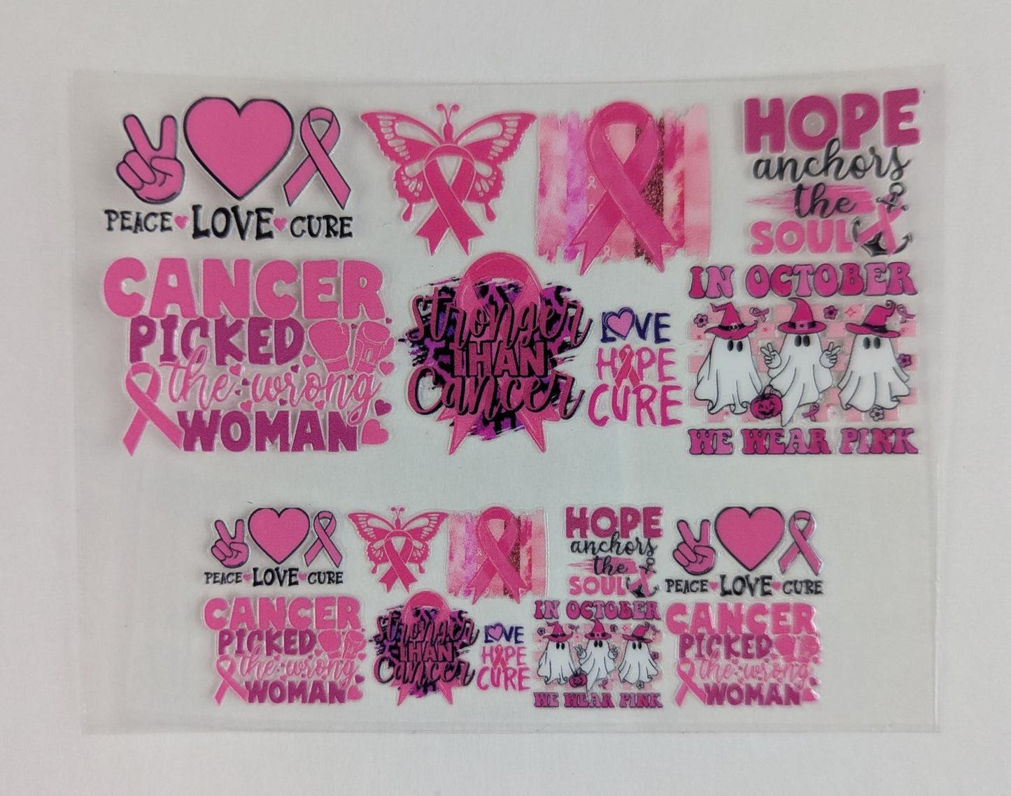 Mini Tumbler Keychain UV/DTF Wraps - Awareness - Breast Cancer - Multiple Designs Available