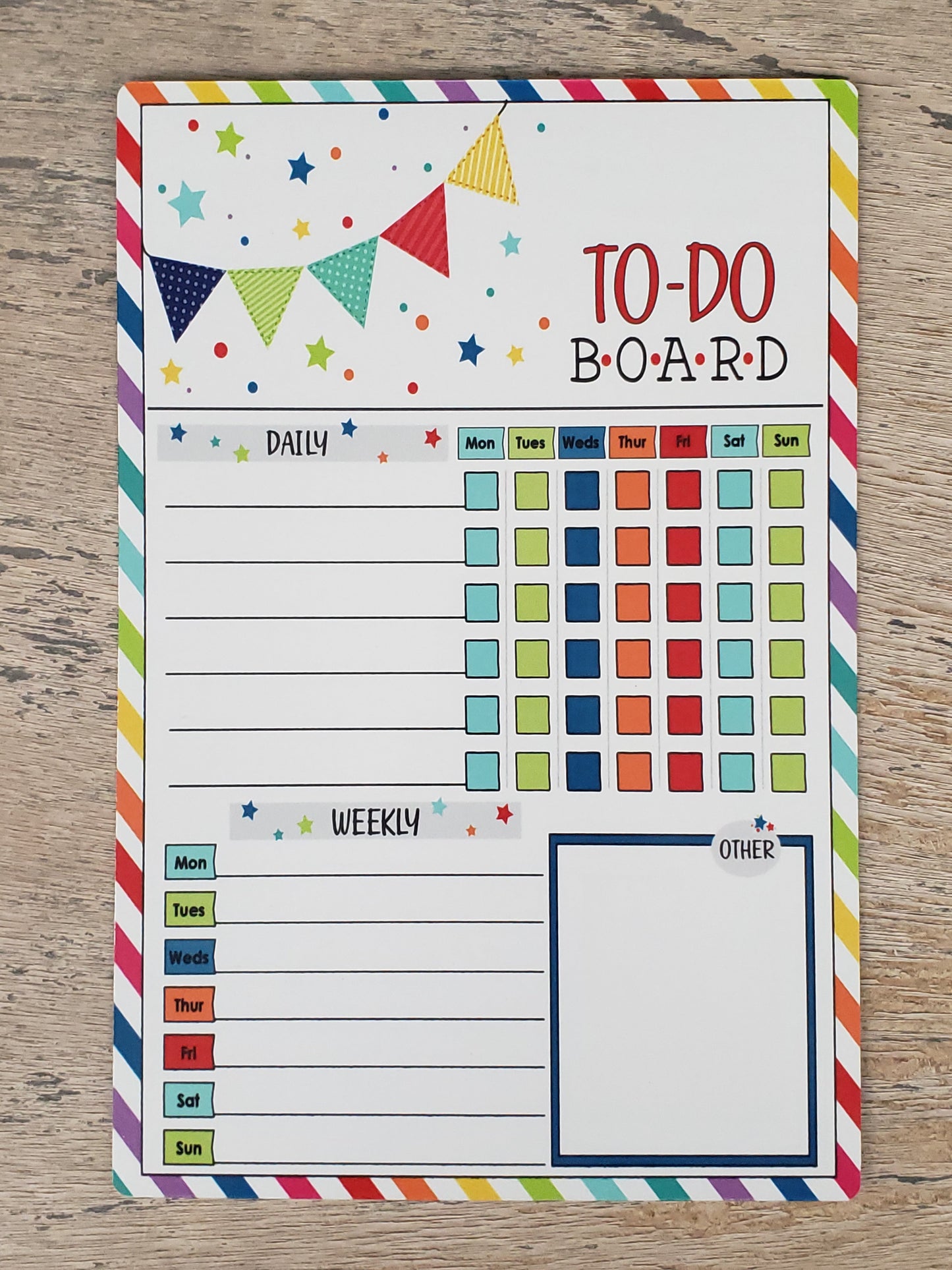 Fun-Themed Aluminum Dry Erase Chore Chart (8" x 12") with Magnetic Strips and Marker - Multiple Designs Available