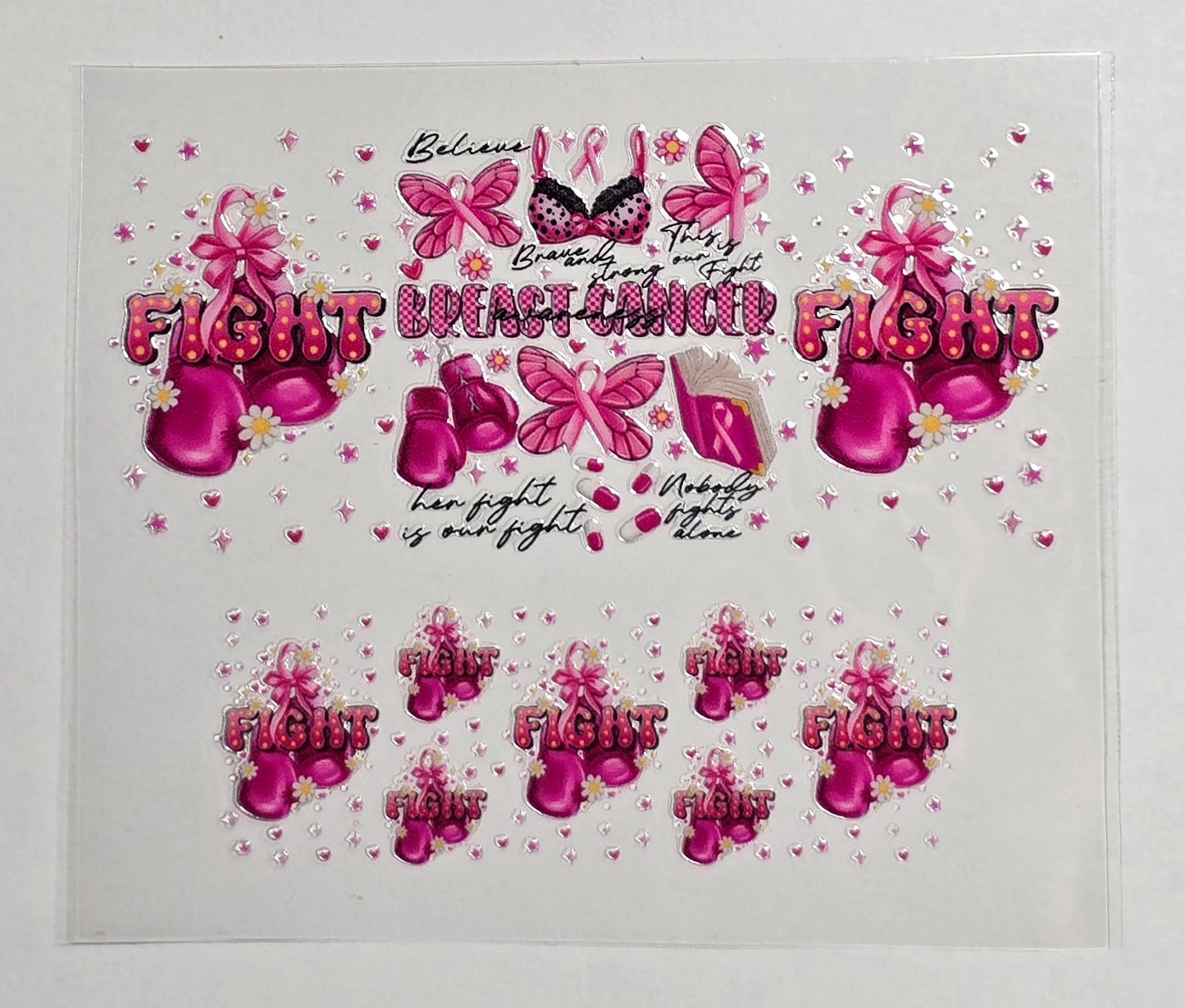 Mini Tumbler Keychain UV/DTF Wraps - Awareness - Breast Cancer 2 - Multiple Designs Available