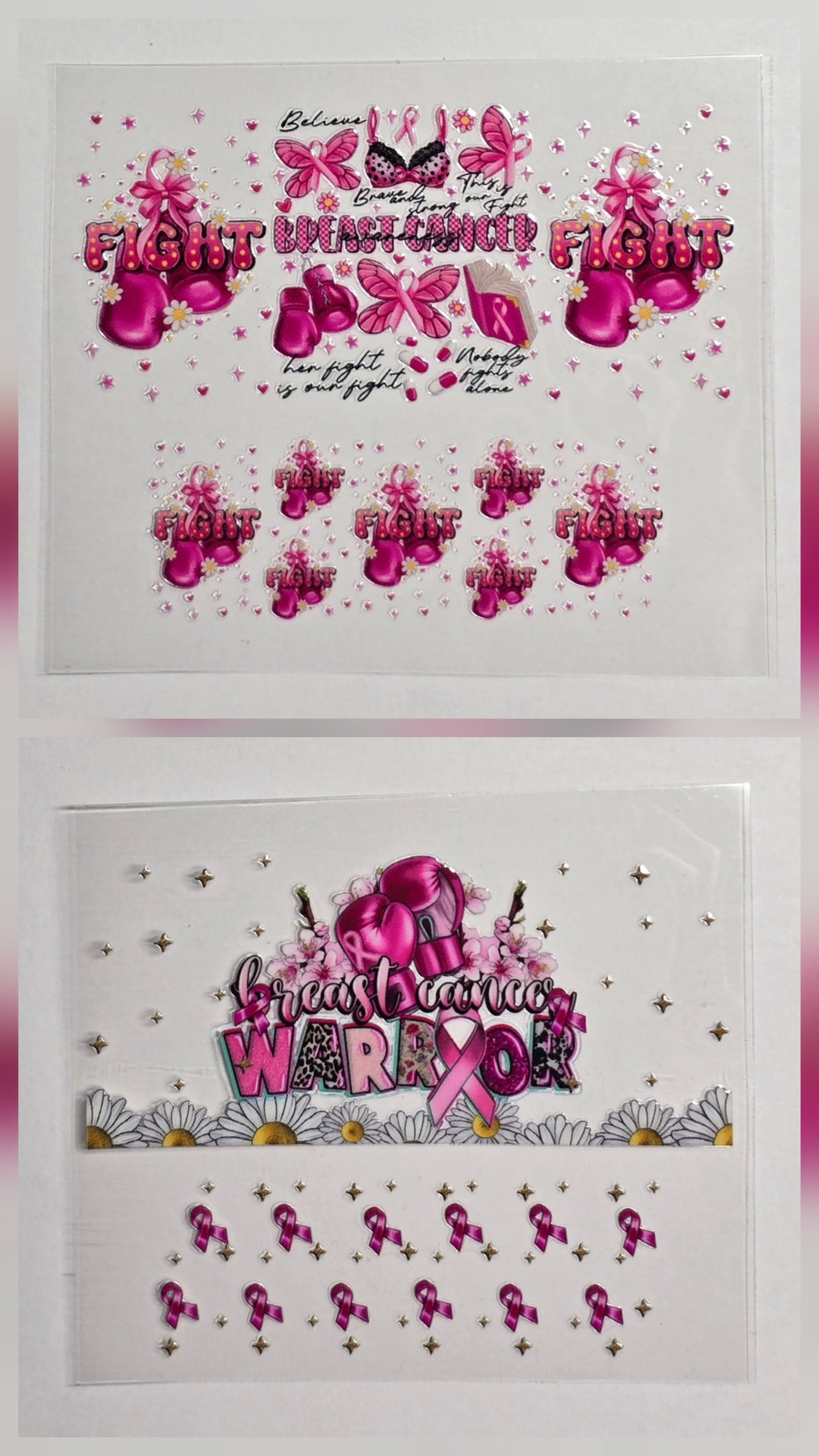 Mini Tumbler Keychain UV/DTF Wraps - Awareness - Breast Cancer 2 - Multiple Designs Available