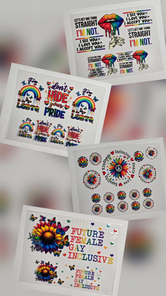 Mini Tumbler Keychain UV/DTF Wraps - Awareness - LGBTQ+ - Multiple Designs Available