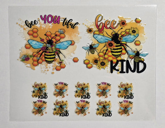 Mini Tumbler Keychain UV/DTF Wraps - Bee