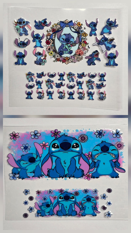 Mini Tumbler Keychain UV/DTF Wraps - Blue Alien 3 - Multiple Designs Available