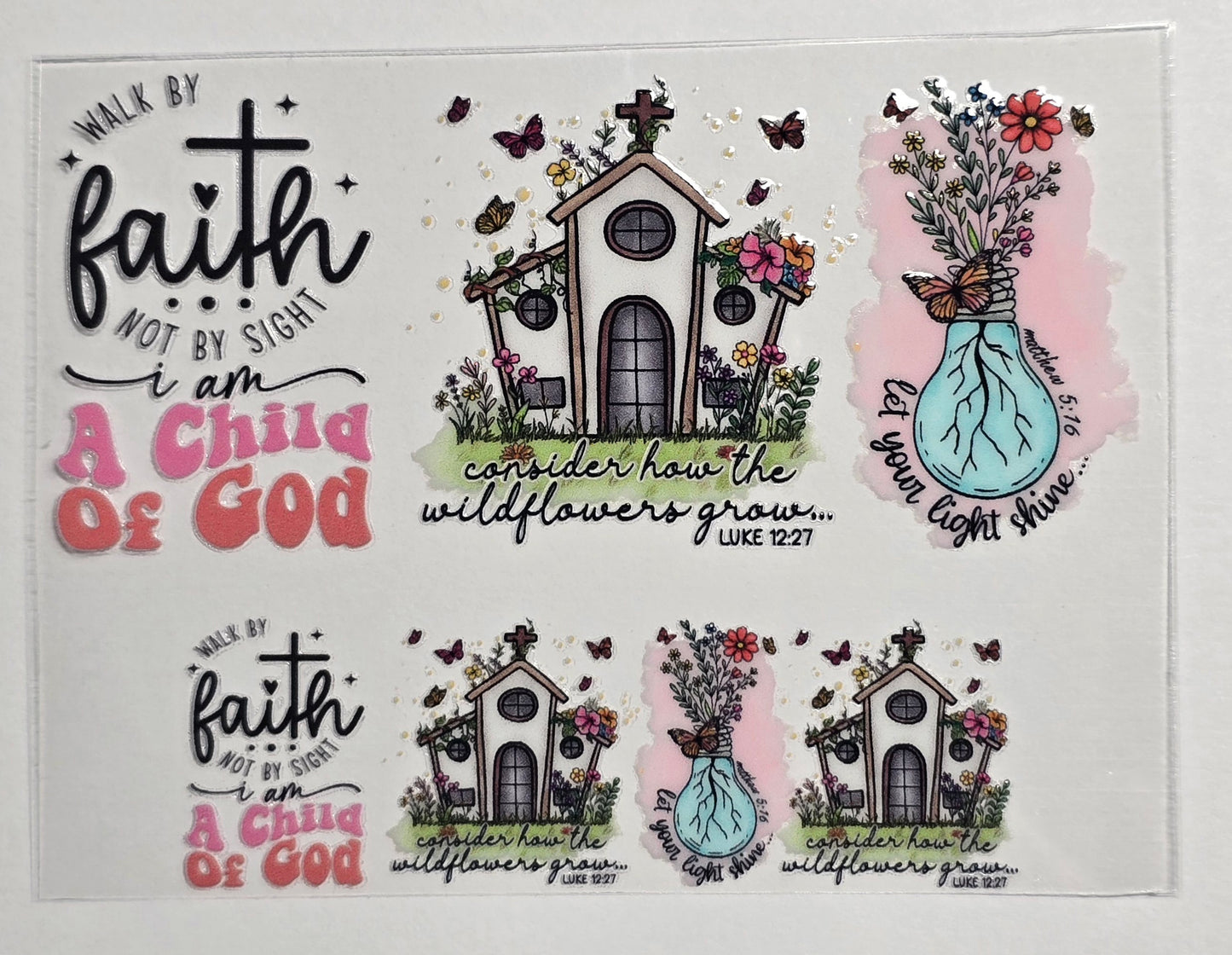Mini Tumbler Keychain UV/DTF Wraps - Faith 1 - Multiple Designs Available