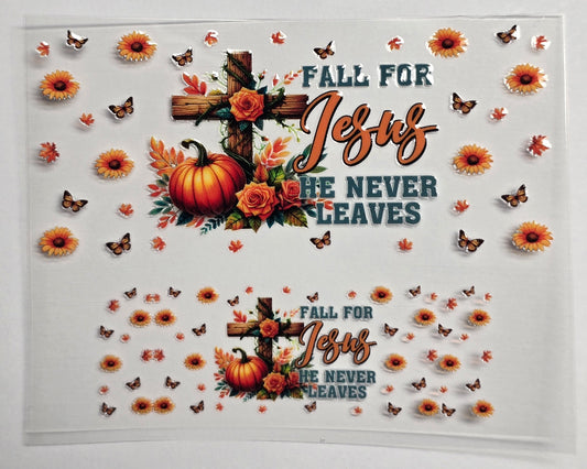 Mini Tumbler Keychain UV/DTF Wraps - Fall for Jesus