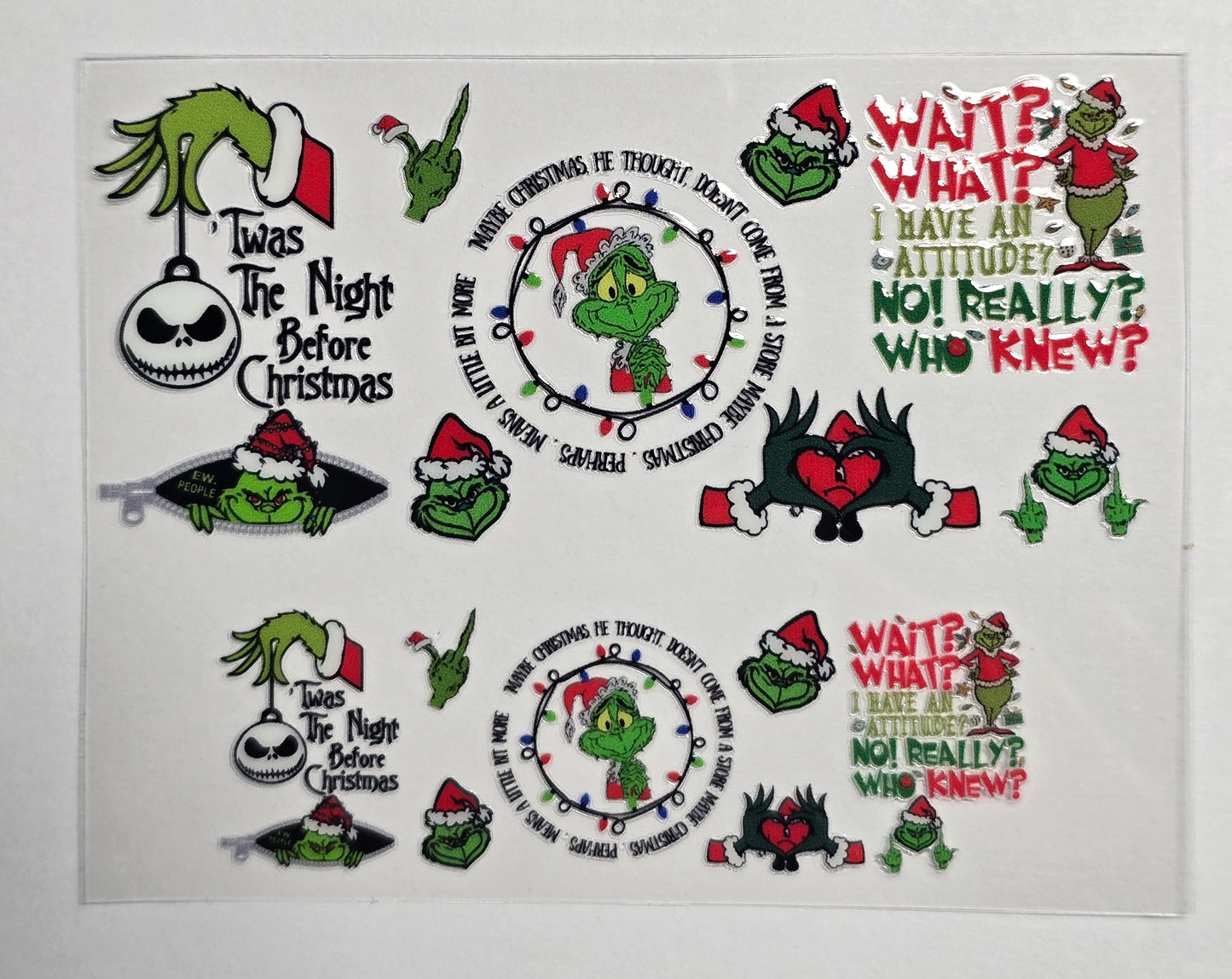 Mini Tumbler Keychain UV/DTF Wraps - Green Guy / Mean One 1 - Multiple Designs Available