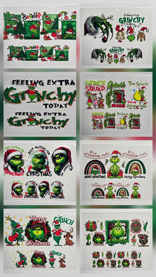 Mini Tumbler Keychain UV/DTF Wraps - Green Guy / Mean One 2 - Multiple Designs Available