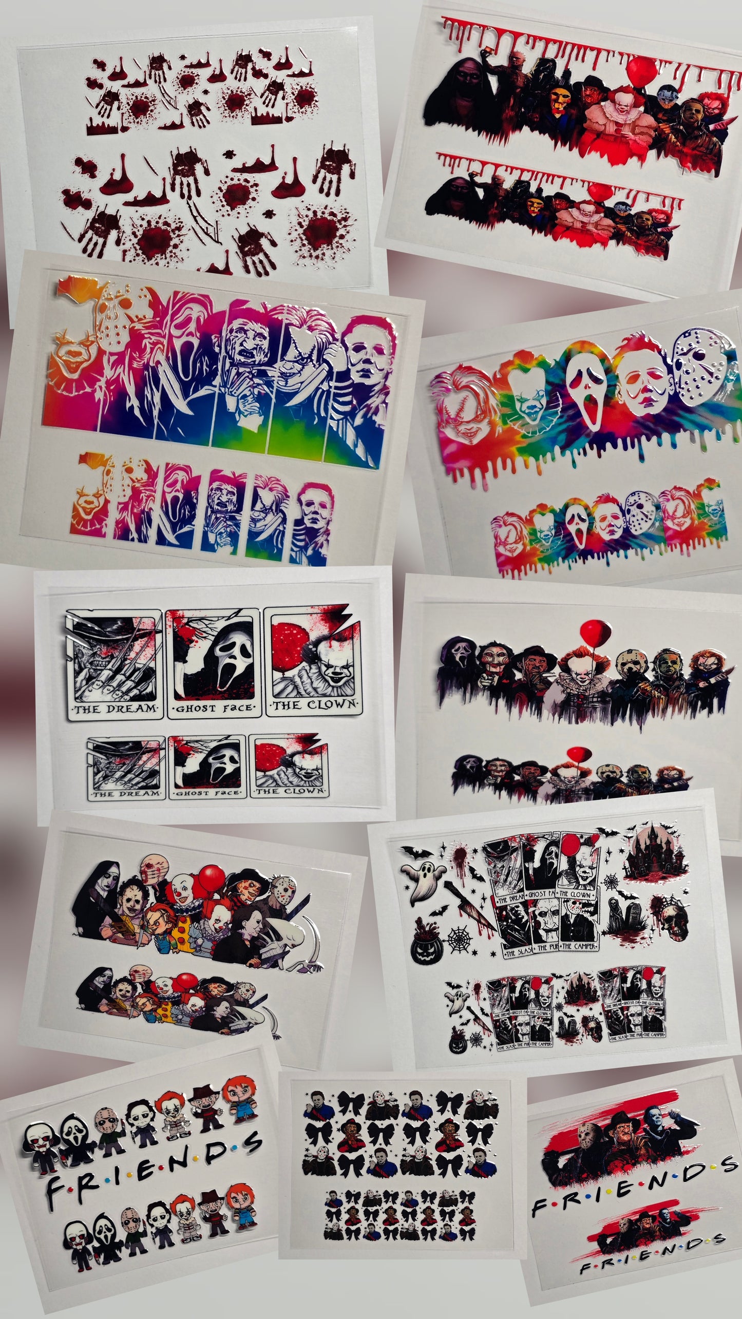 Mini Tumbler Keychain UV/DTF Wraps - Horror - Multiple Designs Available