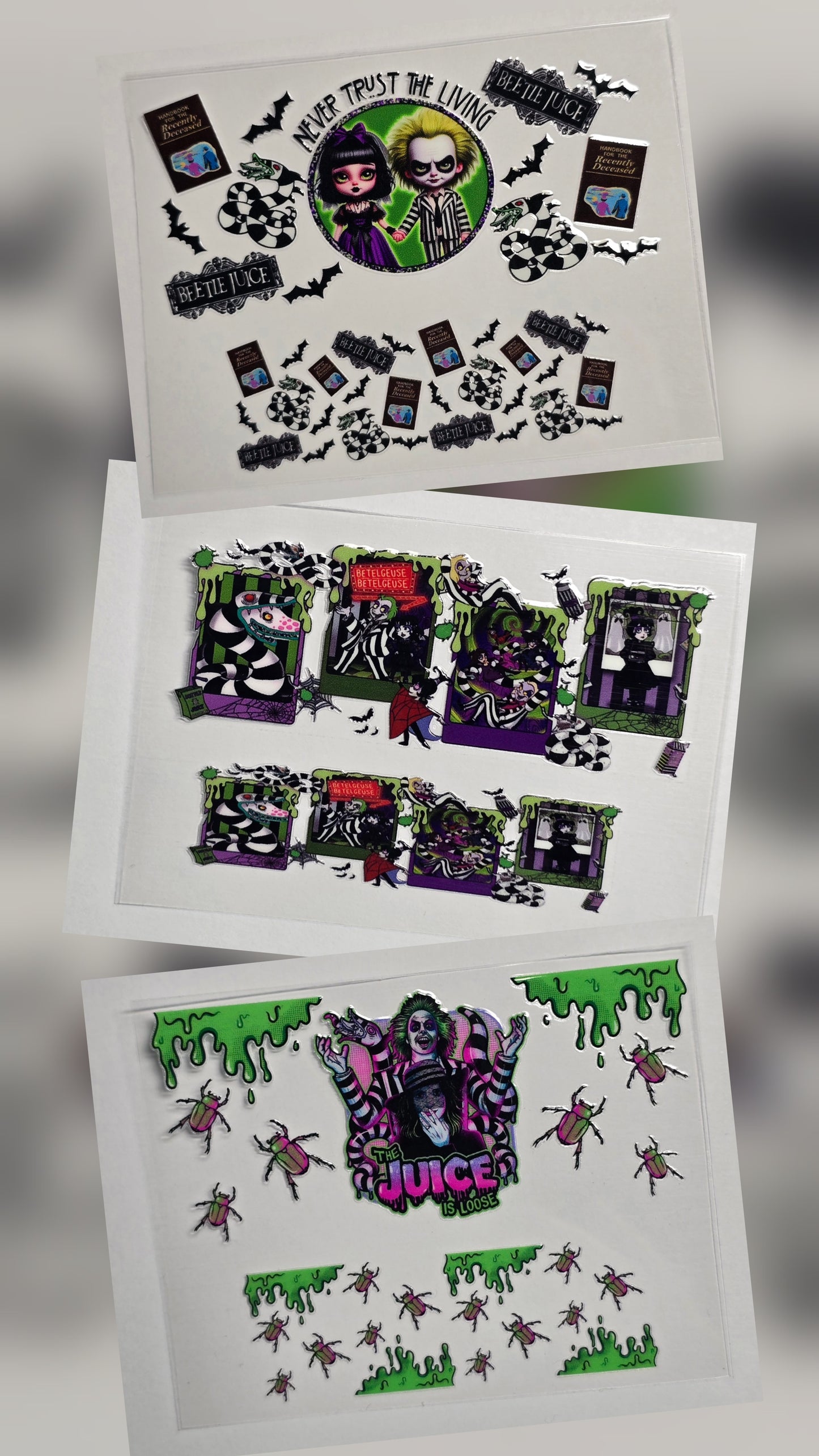 Mini Tumbler Keychain UV/DTF Wraps - Horror - Beetlejuice - Multiple Designs Available