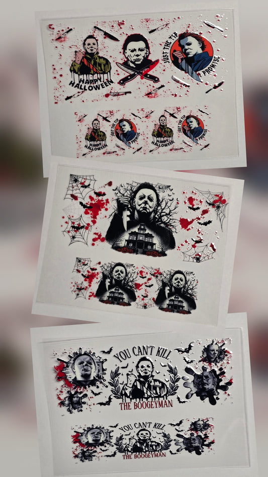 Mini Tumbler Keychain UV/DTF Wraps - Horror - Michael Myers - Multiple Designs Available