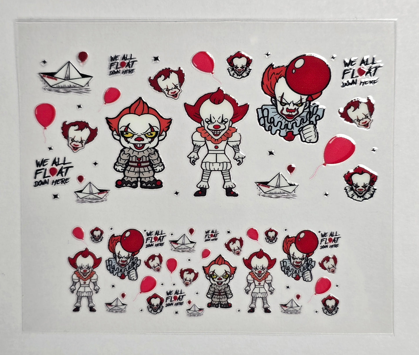 Mini Tumbler Keychain UV/DTF Wraps - Horror - Pennywise - Multiple Designs Available