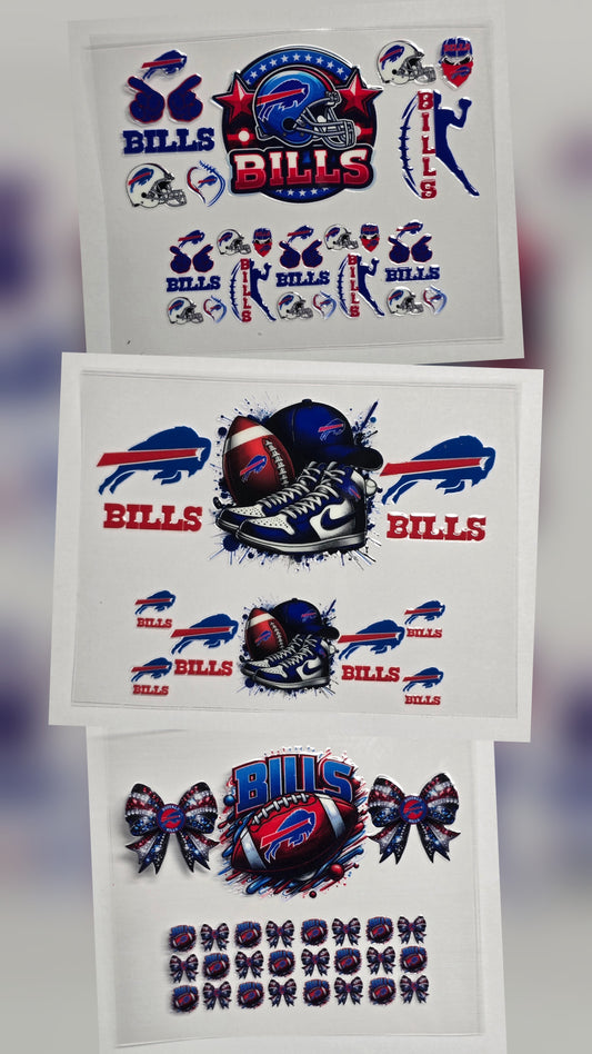 Mini Tumbler Keychain UV/DTF Wraps - Football - Buffalo - Multiple Designs Available