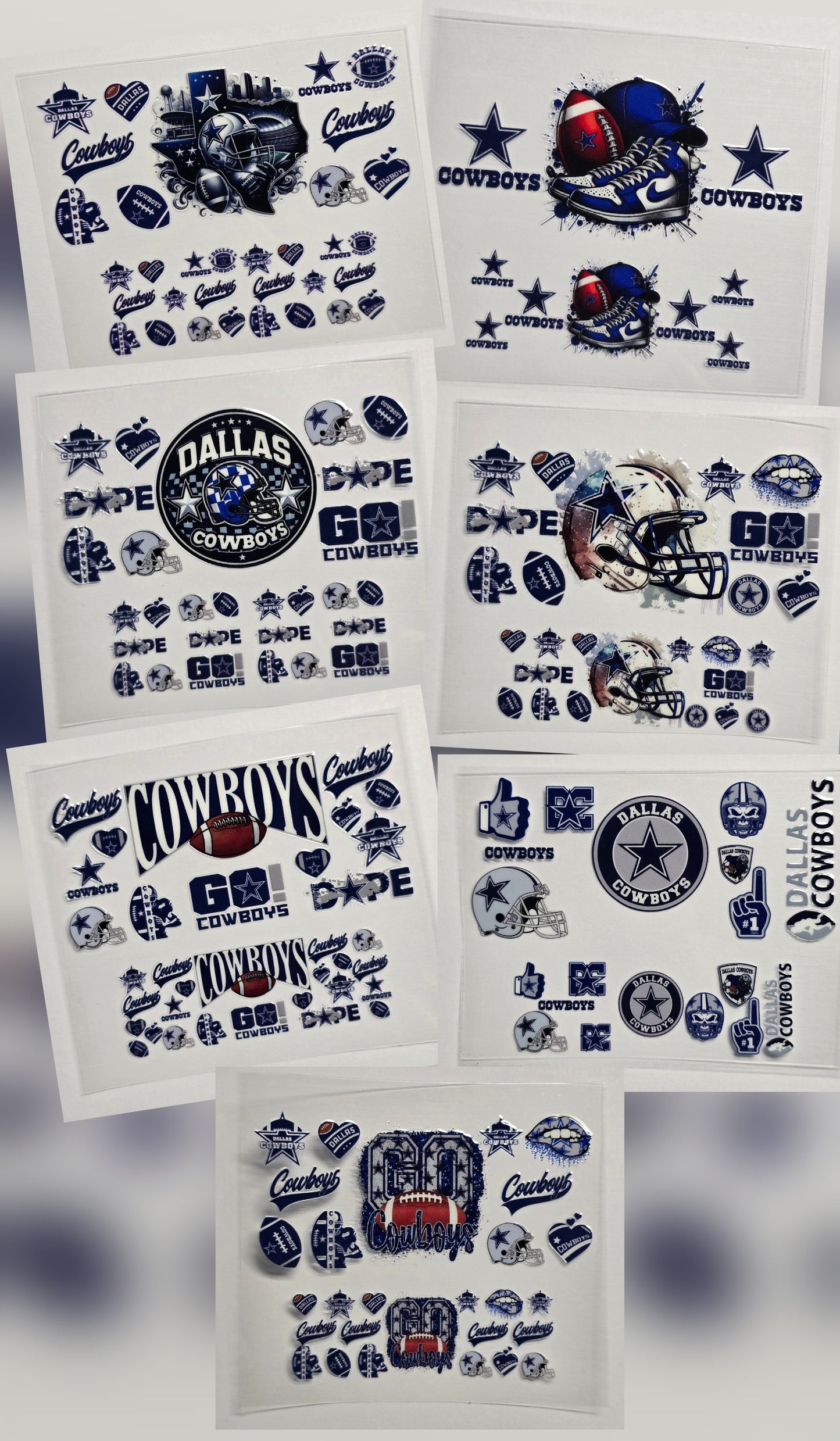 Mini Tumbler Keychain UV/DTF Wraps - Football - Dallas - Multiple Designs Available