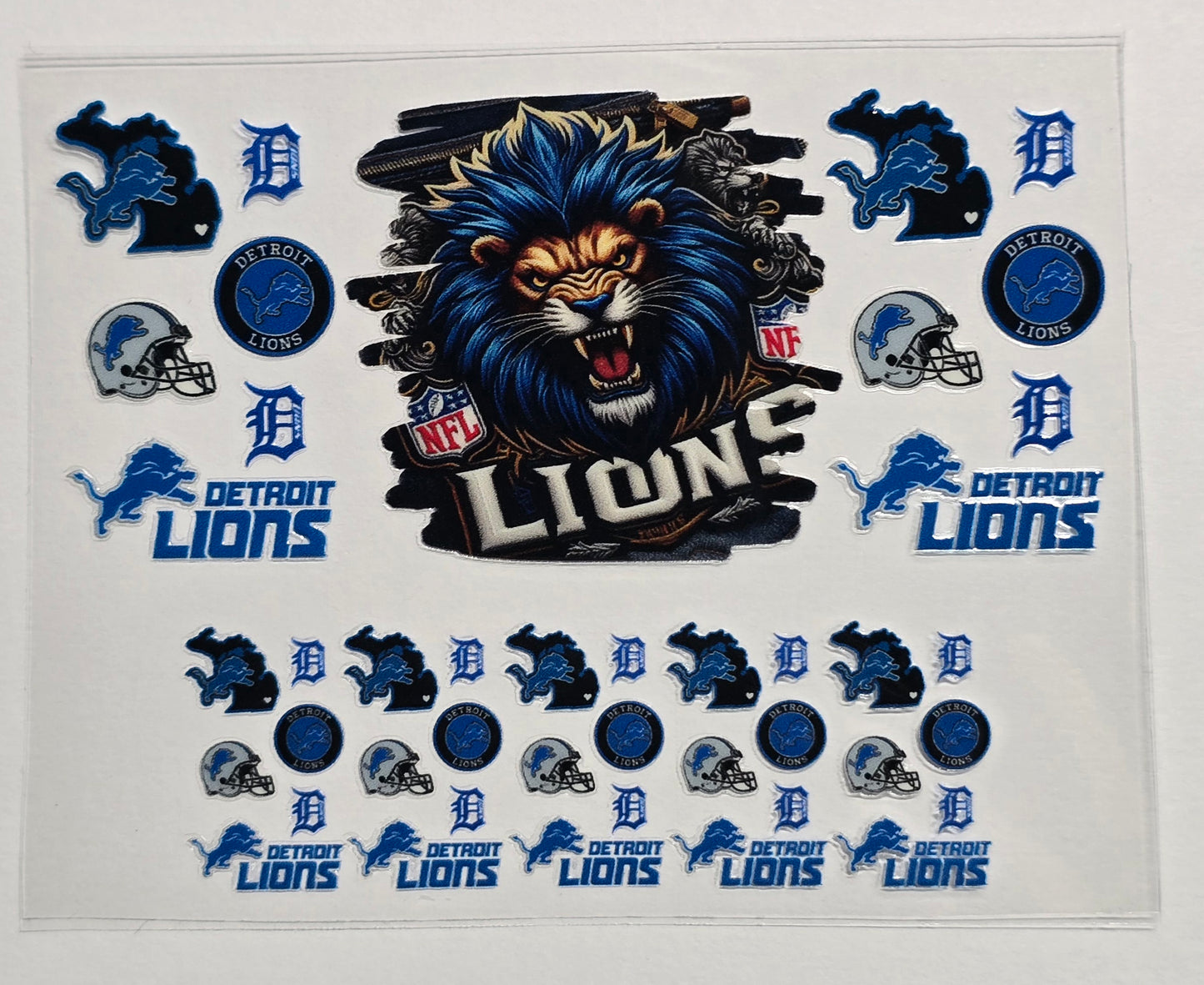 Mini Tumbler Keychain UV/DTF Wraps - Football - Detroit - Multiple Designs Available