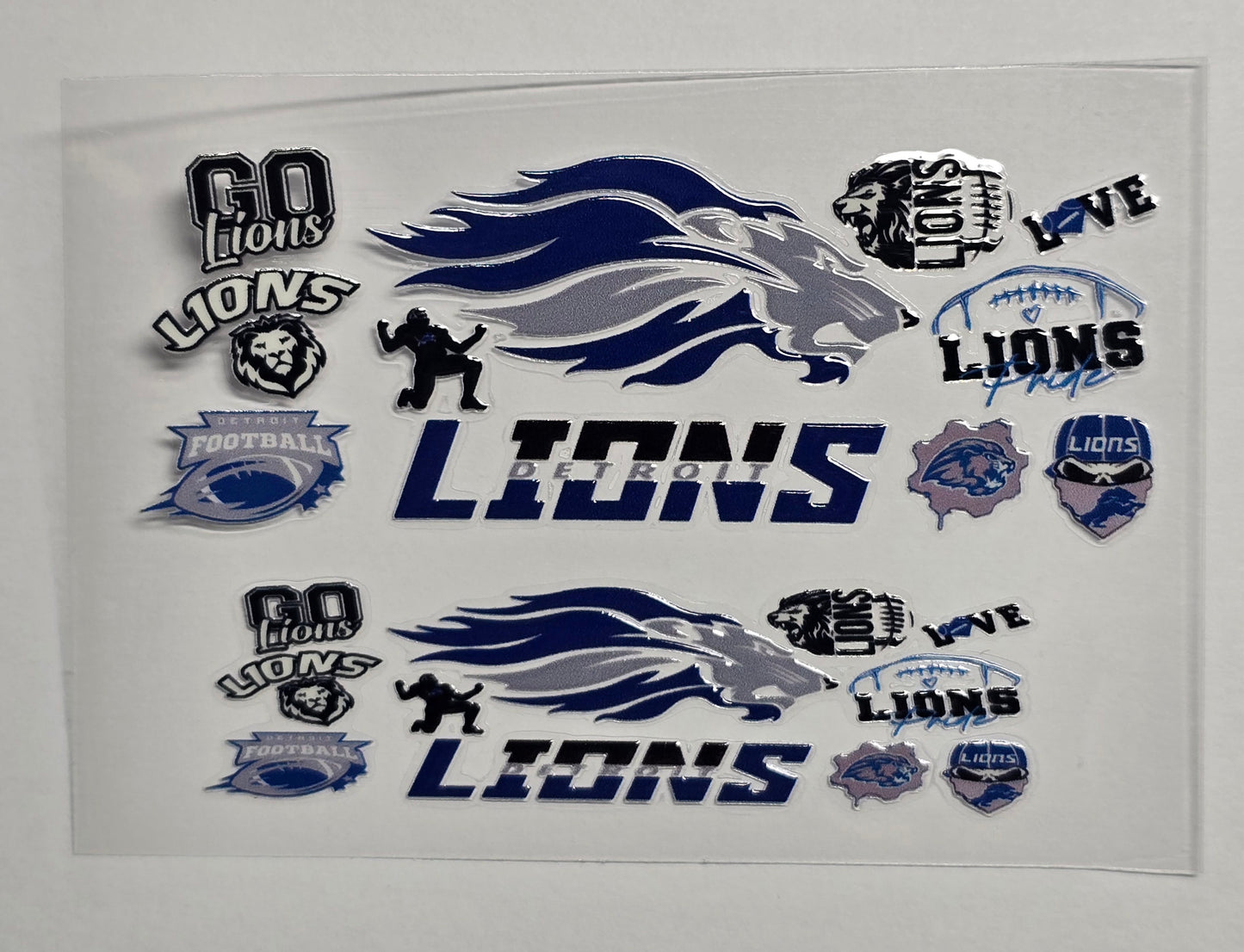 Mini Tumbler Keychain UV/DTF Wraps - Football - Detroit - Multiple Designs Available