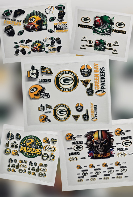 Mini Tumbler Keychain UV/DTF Wraps - Football - Green Bay - Multiple Designs Available