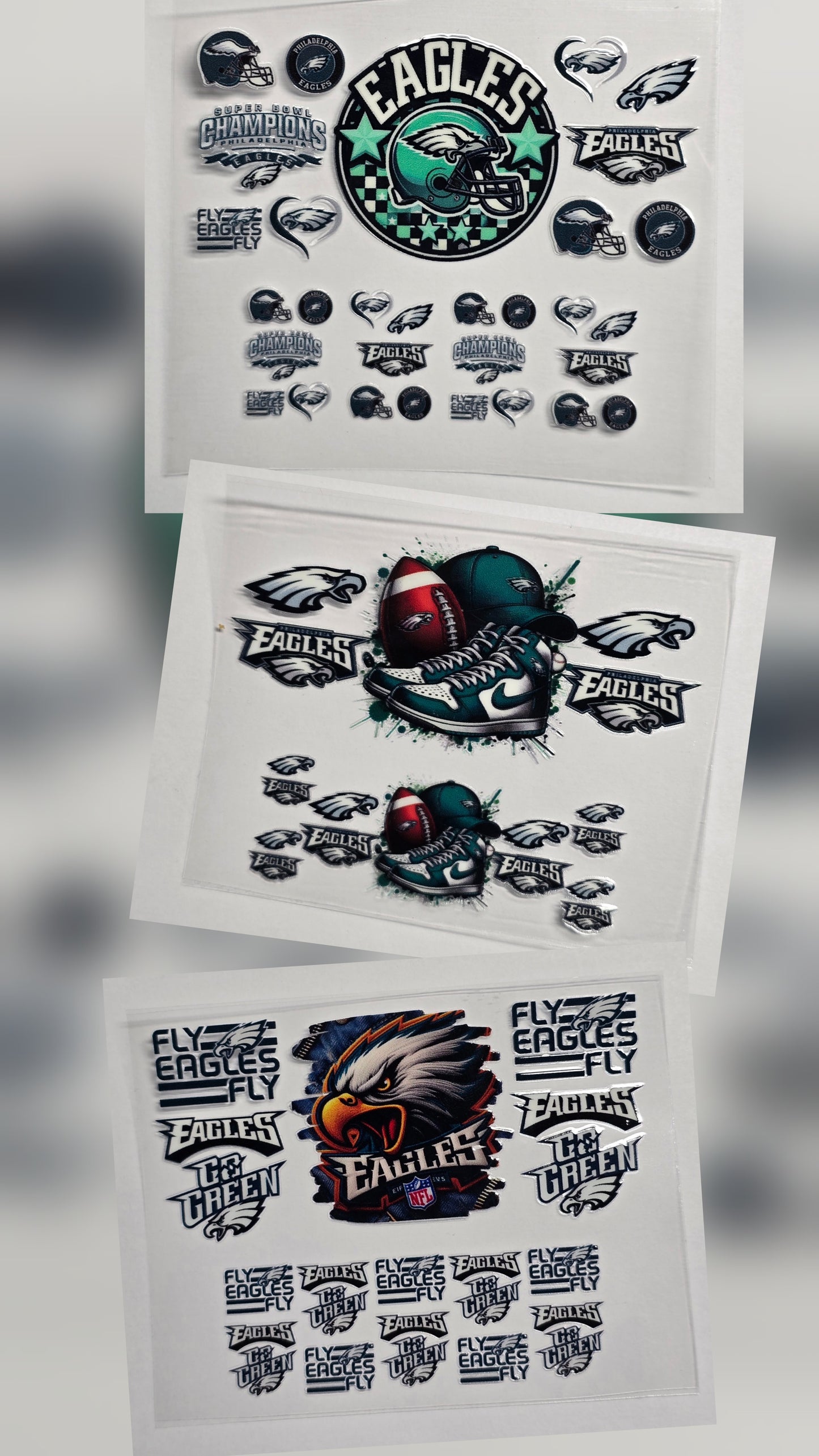 Mini Tumbler Keychain UV/DTF Wraps - Football - Philadelphia - Multiple Designs Available