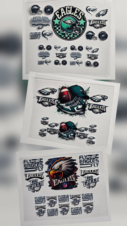 Mini Tumbler Keychain UV/DTF Wraps - Football - Philadelphia - Multiple Designs Available