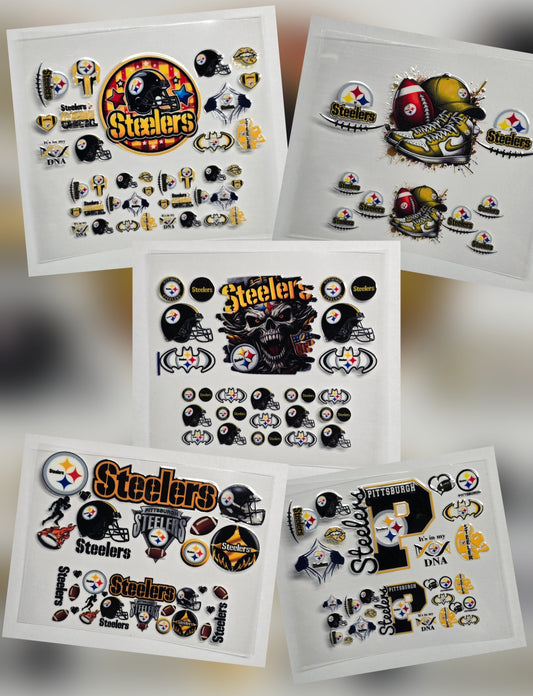 Mini Tumbler Keychain UV/DTF Wraps - Football - Pittsburgh - Multiple Designs Available
