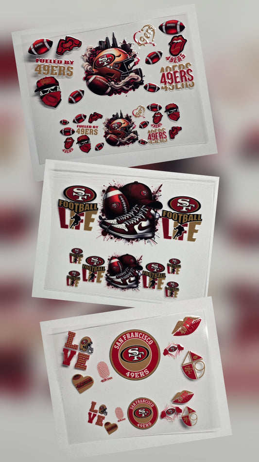 Mini Tumbler Keychain UV/DTF Wraps - Football - San Francisco - Multiple Designs Available