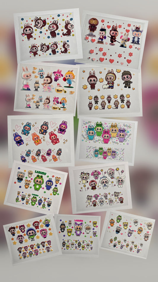 Mini Tumbler Keychain UV/DTF Wraps - Labubu - Multiple Designs Available