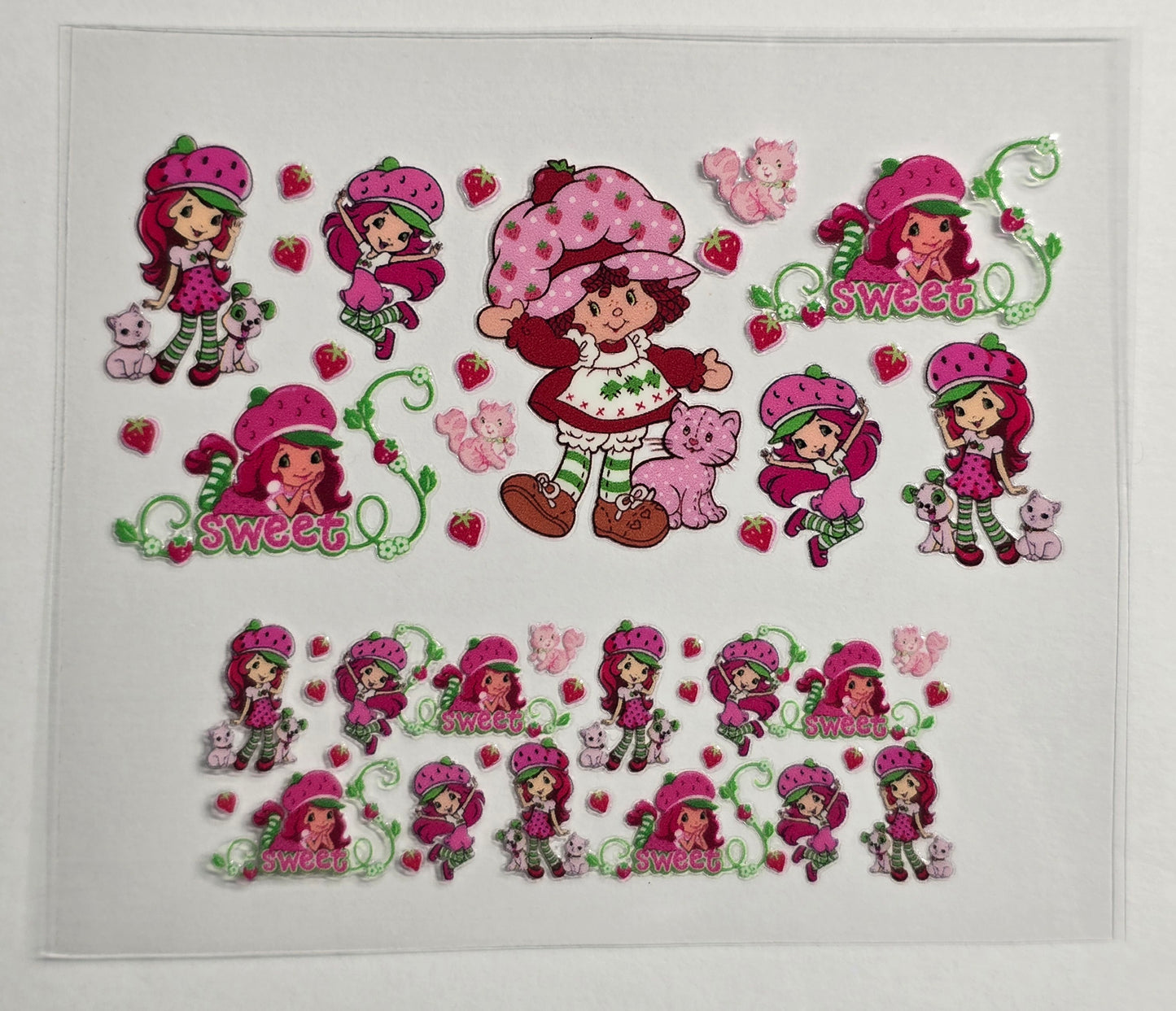 Mini Tumbler Keychain UV/DTF Wraps - Strawberry Shortcake - Multiple Designs Available