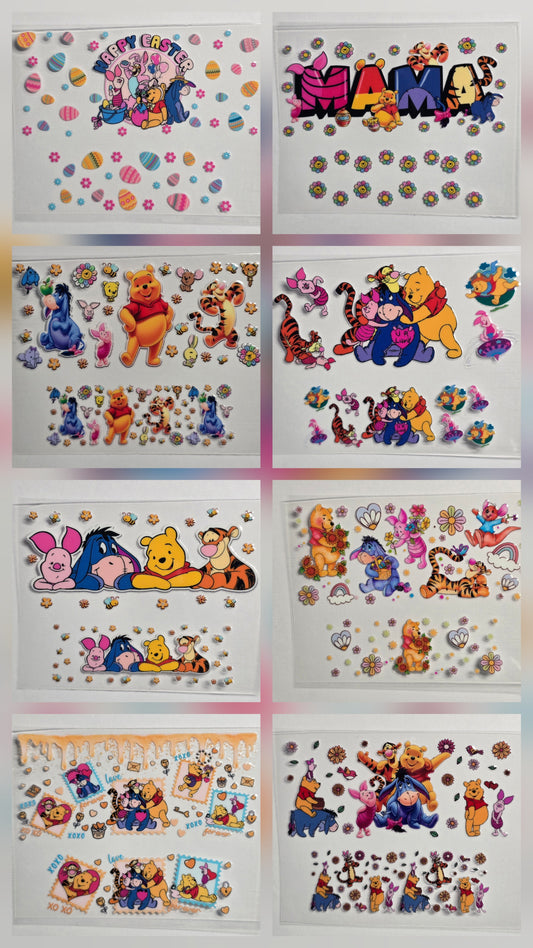 Mini Tumbler Keychain UV/DTF Wraps - Winnie the Pooh & Friends 1 - Multiple Designs Available