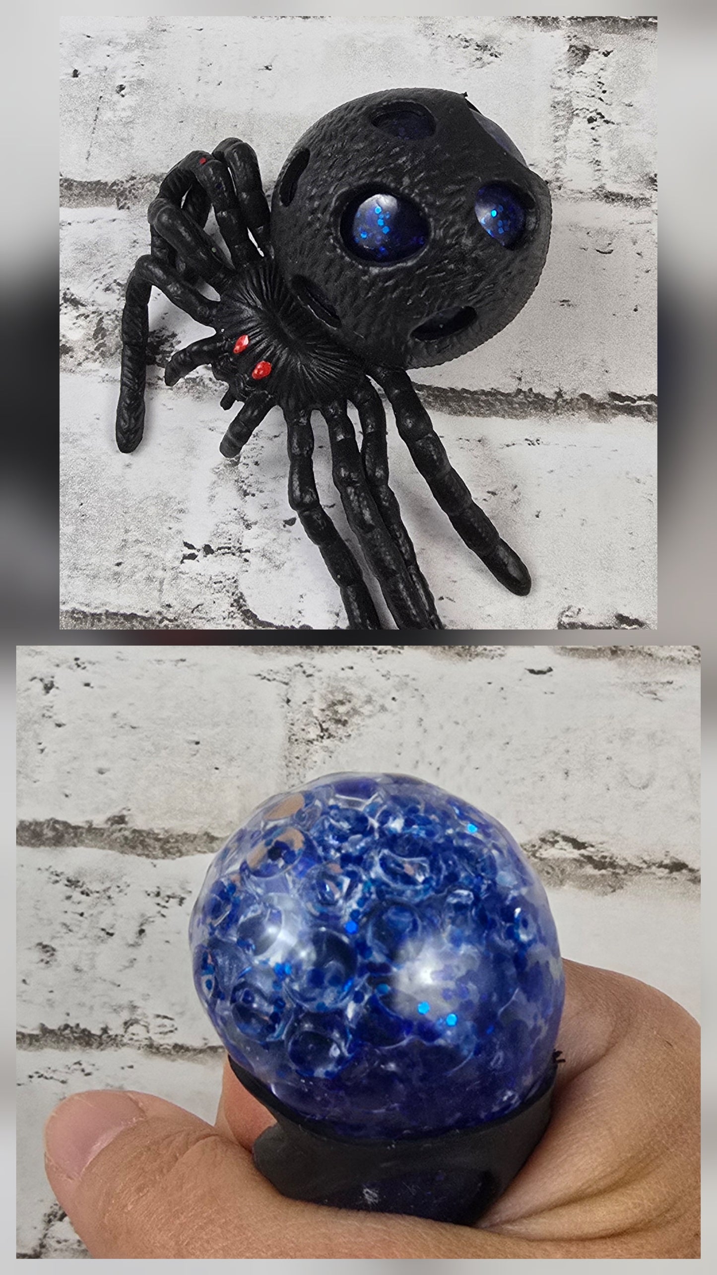 Black Spider Squeeze Ball – Bead‑Filled Stress Reliever - Multiple Colors Available
