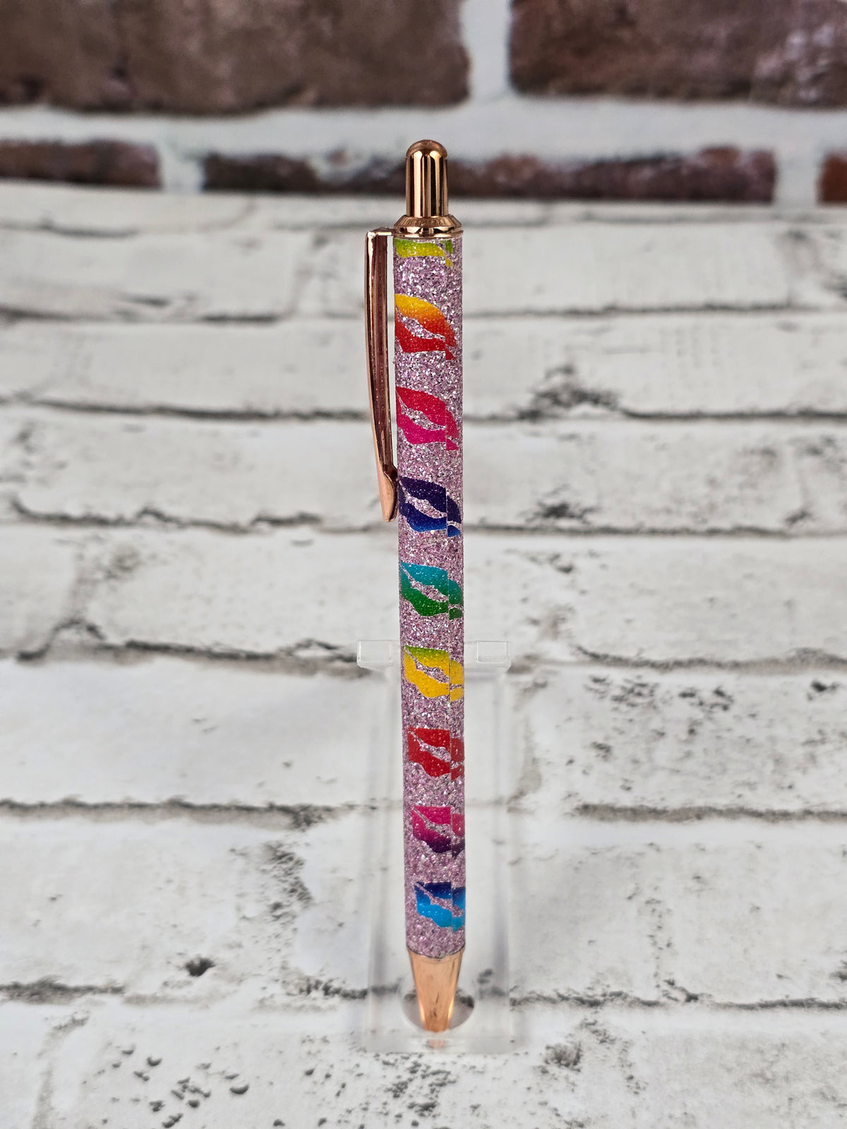 Lips Glitter Retractable Metal Pens - Multiple Options Available