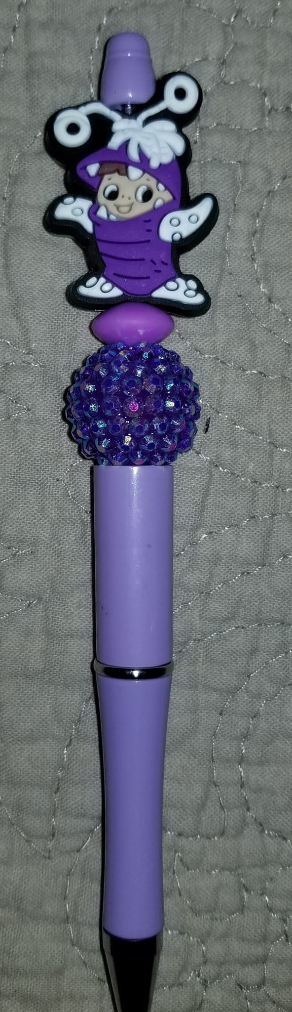 Finished Beaded Monsters Character Pens with Focal and Rhinestone Beads – Includes Refill