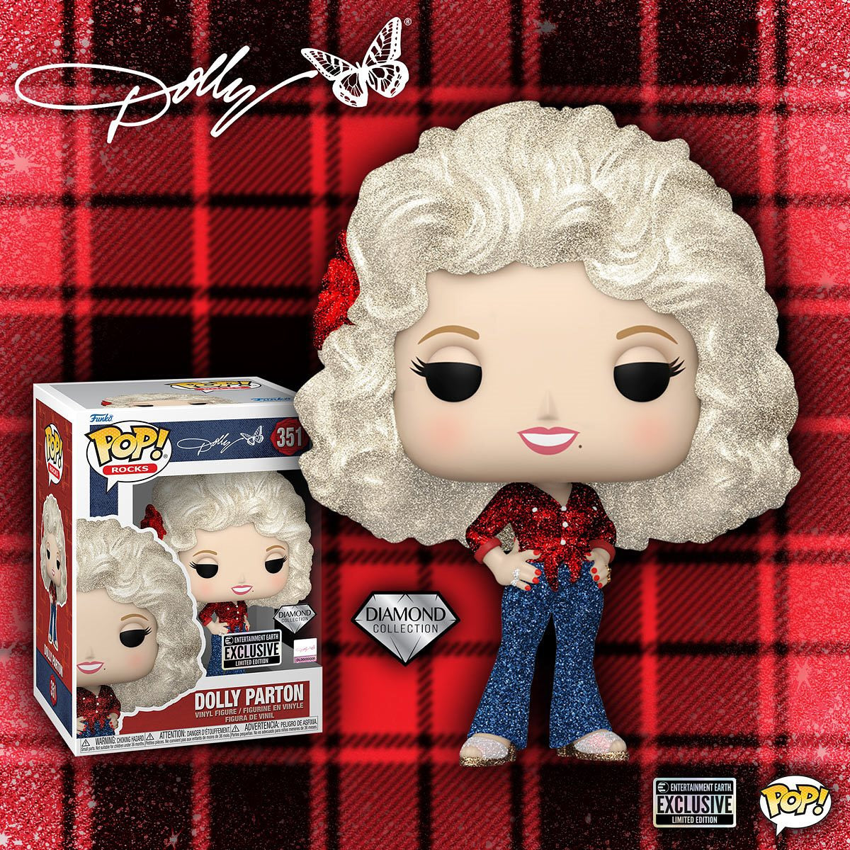 Funko Pop! Rocks Dolly Parton #351 - Diamond Collection Exclusive
