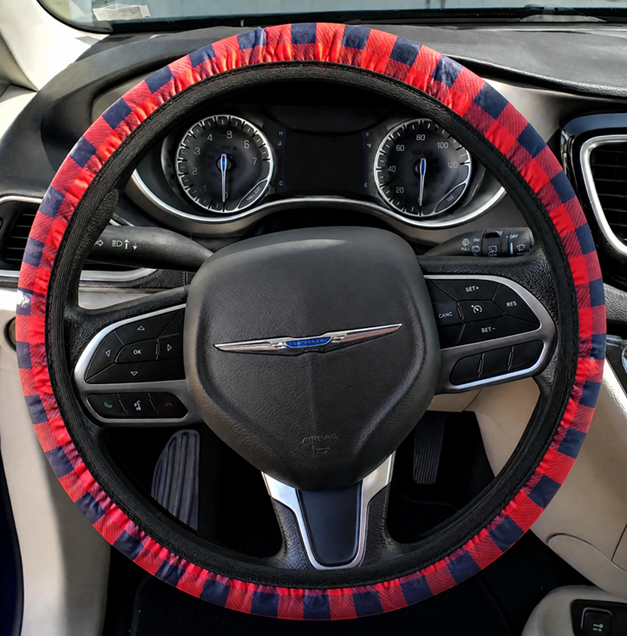Steering Wheel Cover – Buffalo Plaid or Tie Dye