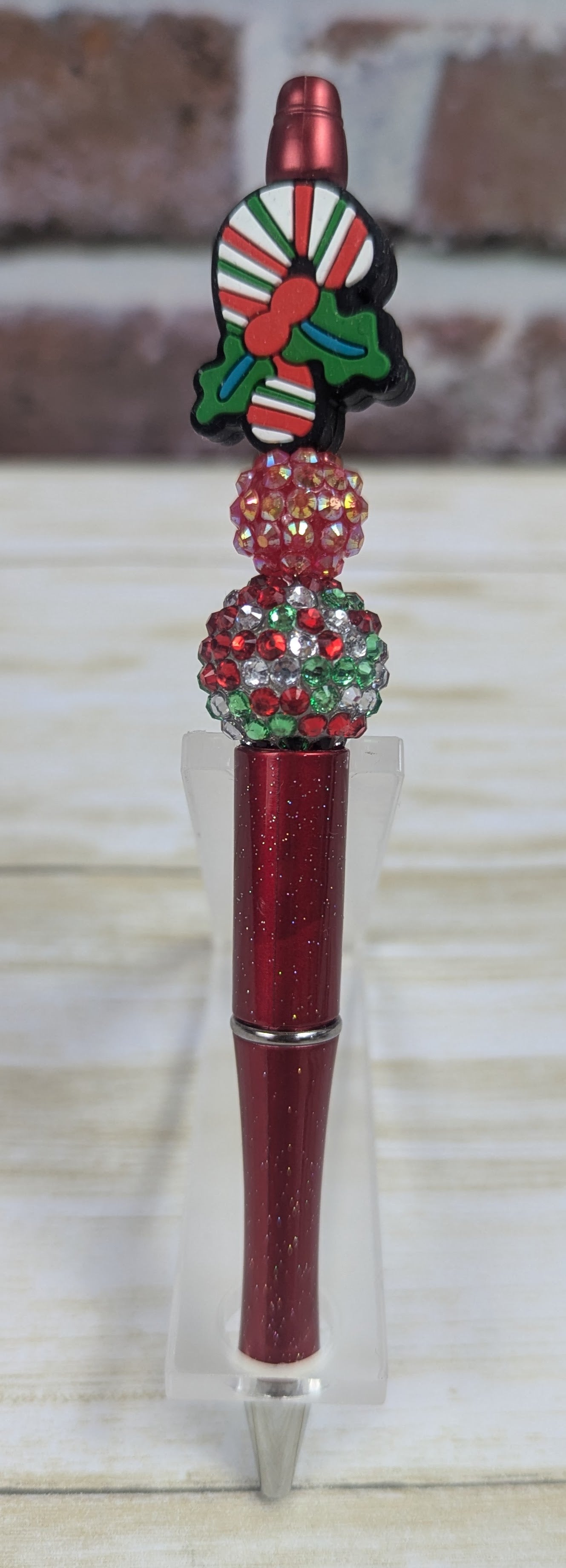 Christmas Holiday Character-Themed Beaded Pens - Includes 1 Ink Refill