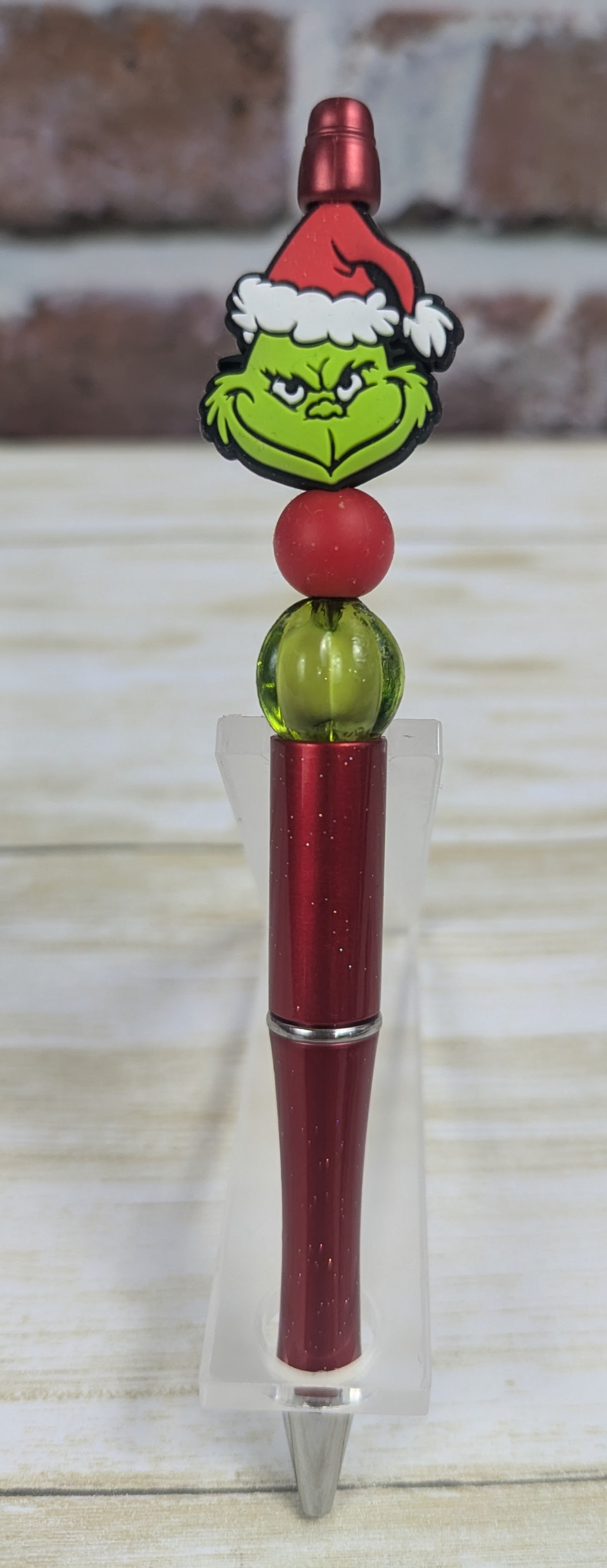 Christmas Holiday Character-Themed Beaded Pens - Includes 1 Ink Refill