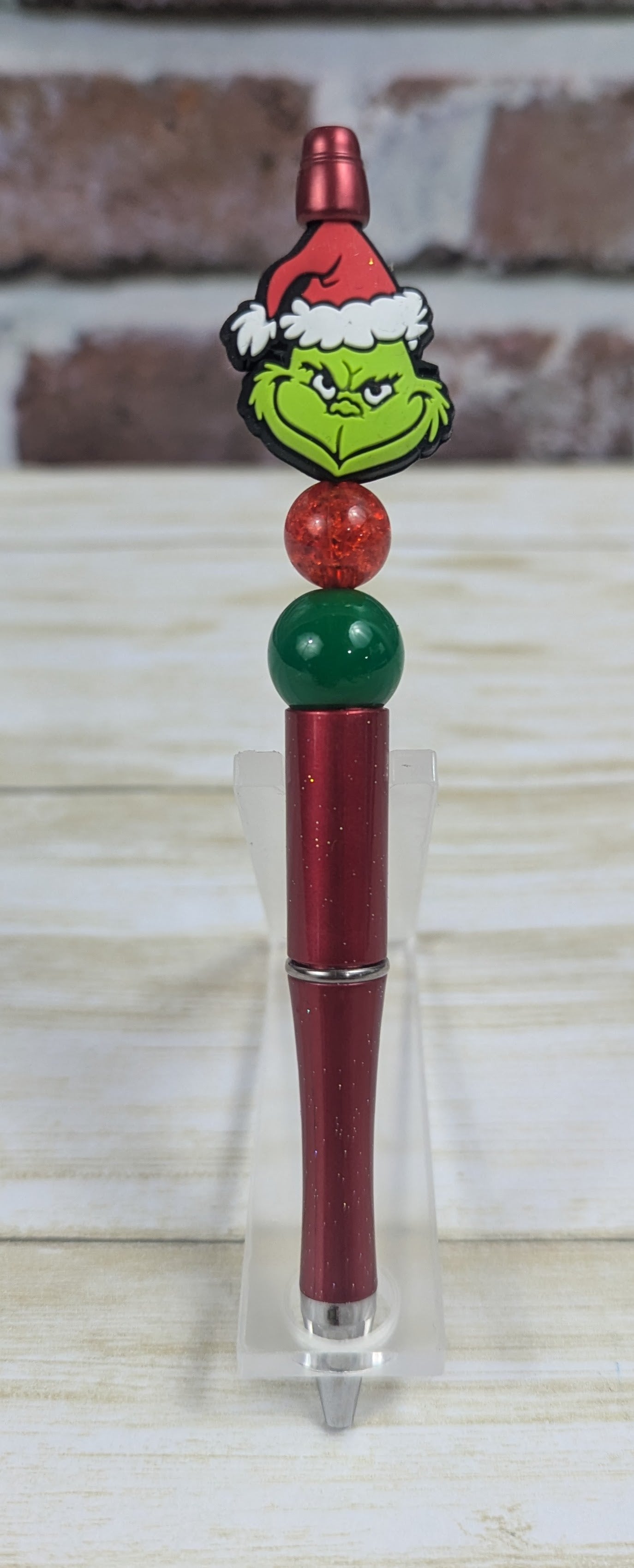 Christmas Holiday Character-Themed Beaded Pens - Includes 1 Ink Refill