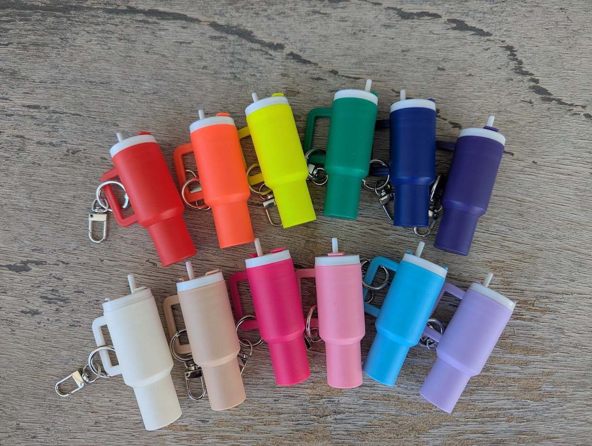 Keychain - Mini Tumbler Storage Container - Multiple Colors Available