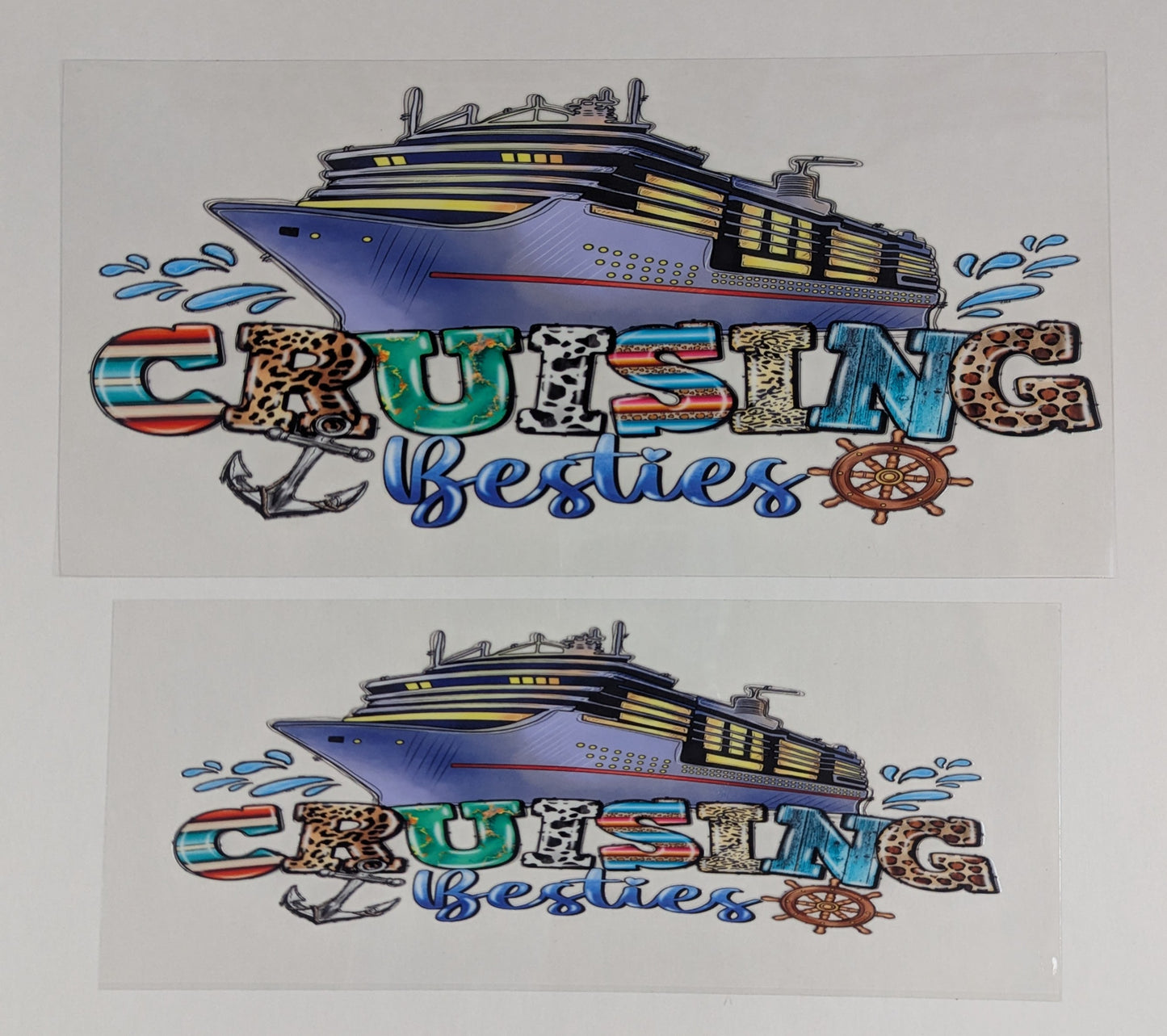 40 oz Ready to Apply UV DTF 2-piece wrap set - Cruise, Ocean Child, Sea Turtle - Multiple Designs Available