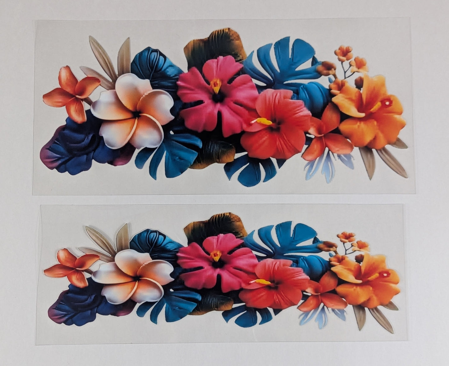 40 oz Ready to Apply UV DTF 2-piece wrap set - Flowers & Hearts - Multiple Designs Available