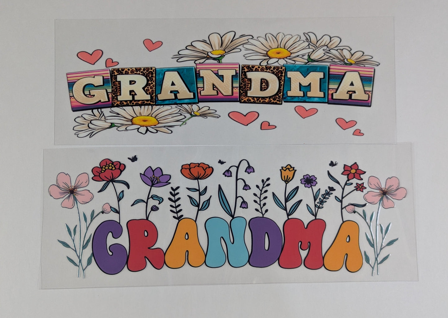 40 oz Ready to Apply UV DTF 2-piece wrap set - Grandma - Multiple Designs Available