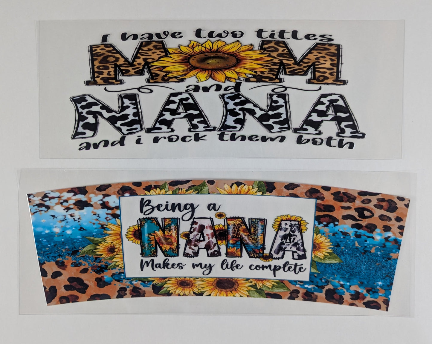 40 oz Ready to Apply UV DTF 2-piece wrap set - Nana - Multiple Designs Available