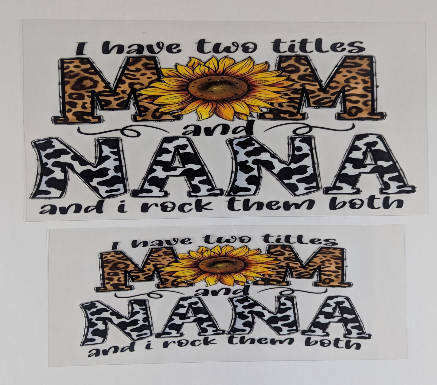 40 oz Ready to Apply UV DTF 2-piece wrap set - Nana - Multiple Designs Available