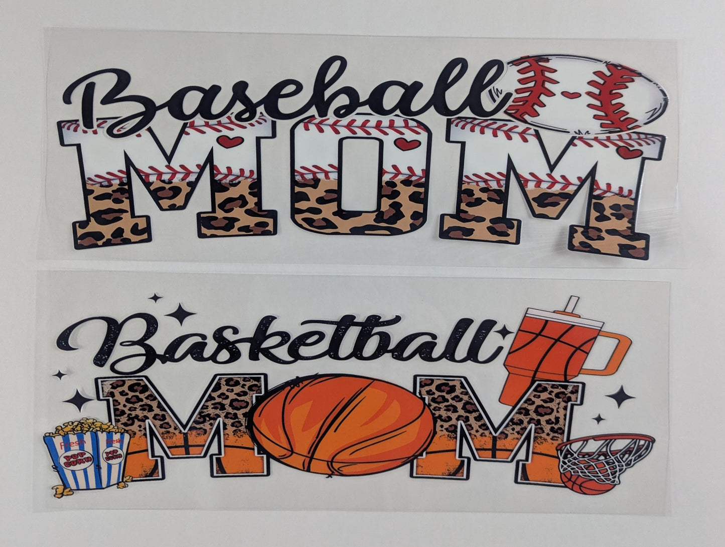 40 oz Ready to Apply UV DTF 2-piece wrap set - Sports Mom - Multiple Designs Available