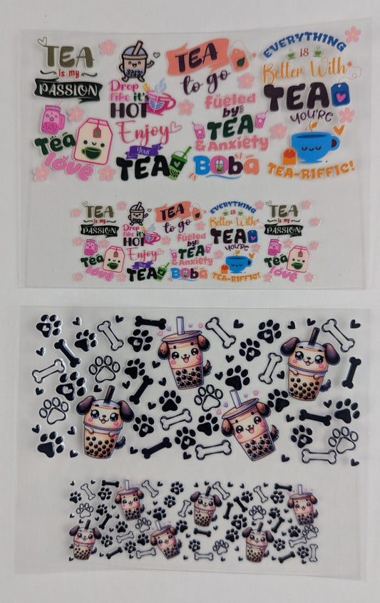 Mini Tumbler Keychain UV/DTF Wraps - Bubble Tea - Multiple Designs Available