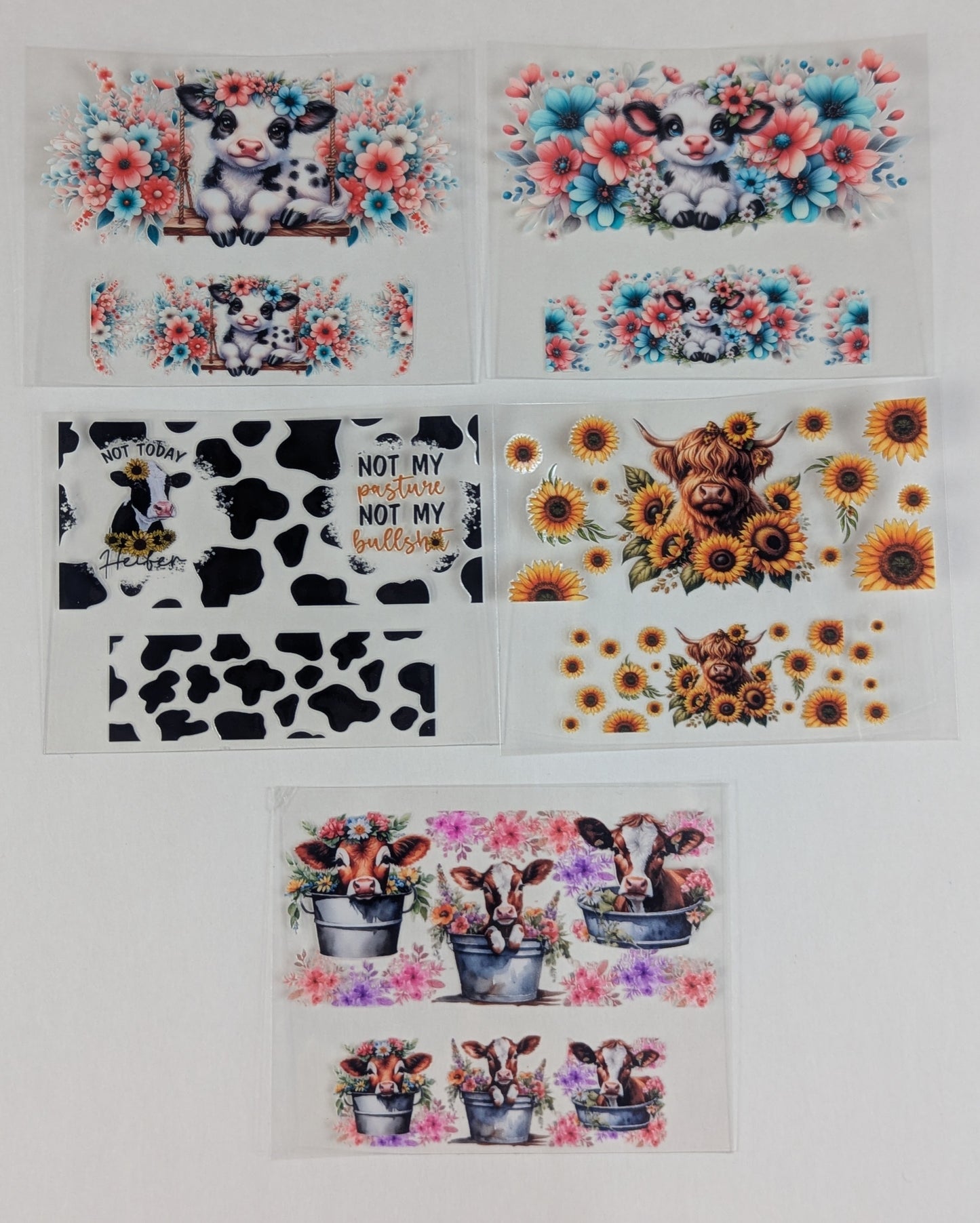 Mini Tumbler Keychain UV/DTF Wraps - Cows - Multiple Designs Available