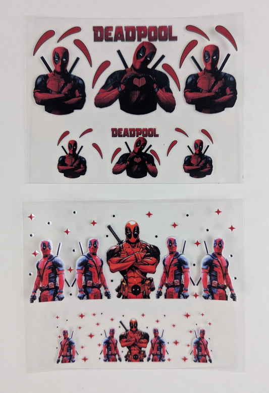 Mini Tumbler Keychain UV/DTF Wraps - Deadpool - Multiple Designs Available