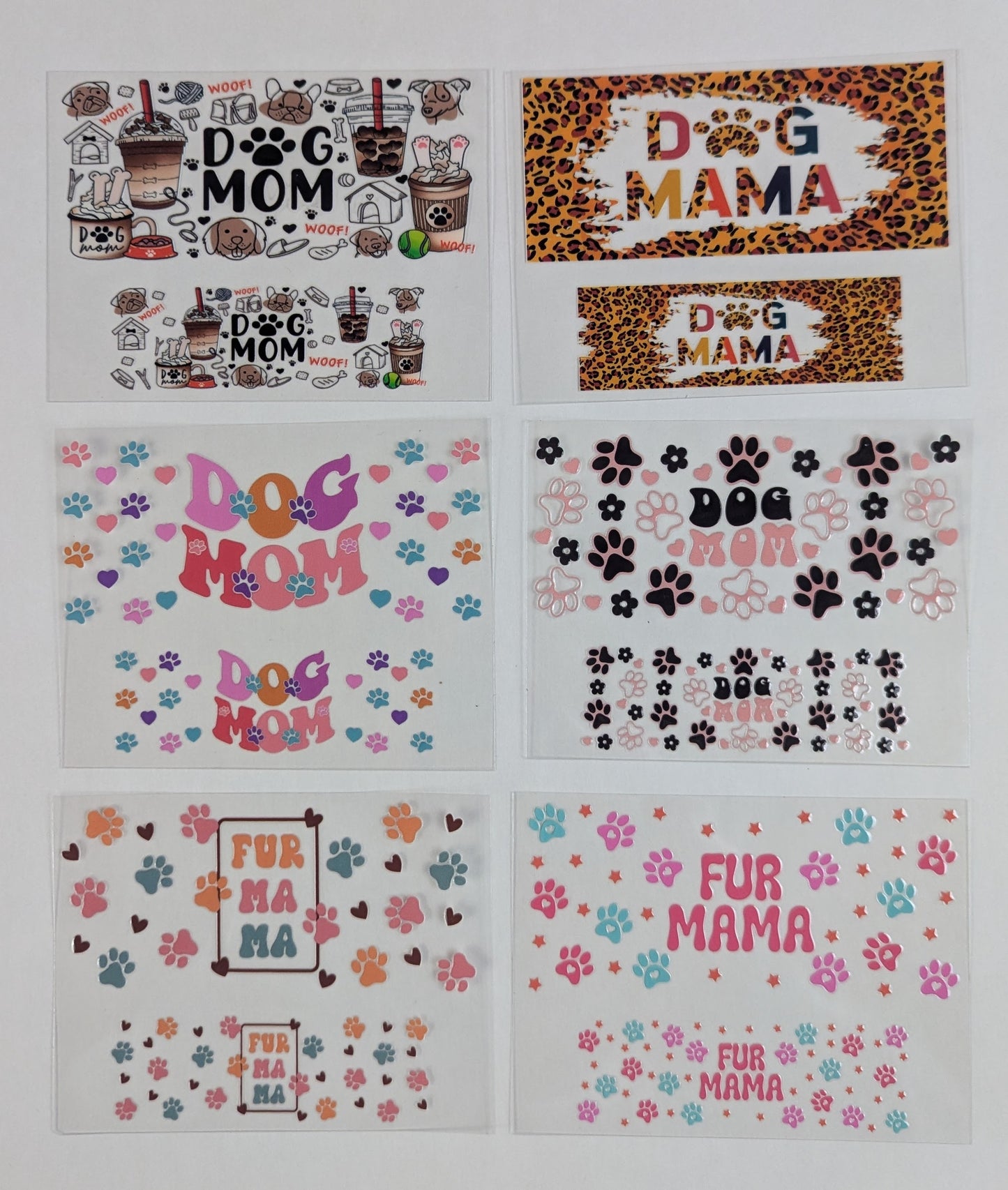 Mini Tumbler Keychain UV/DTF Wraps - Dog Mom - Multiple Designs Available