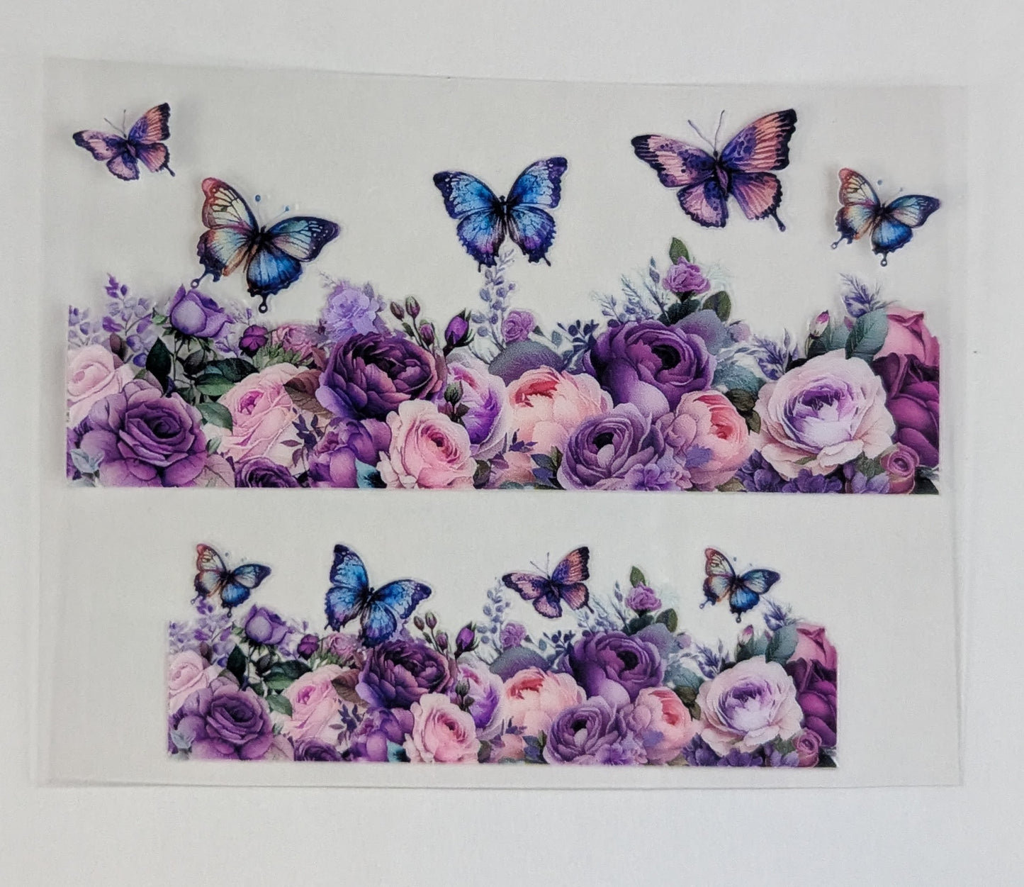 Mini Tumbler Keychain UV/DTF Wraps - Flowers with Butterflies - Multiple Designs Available