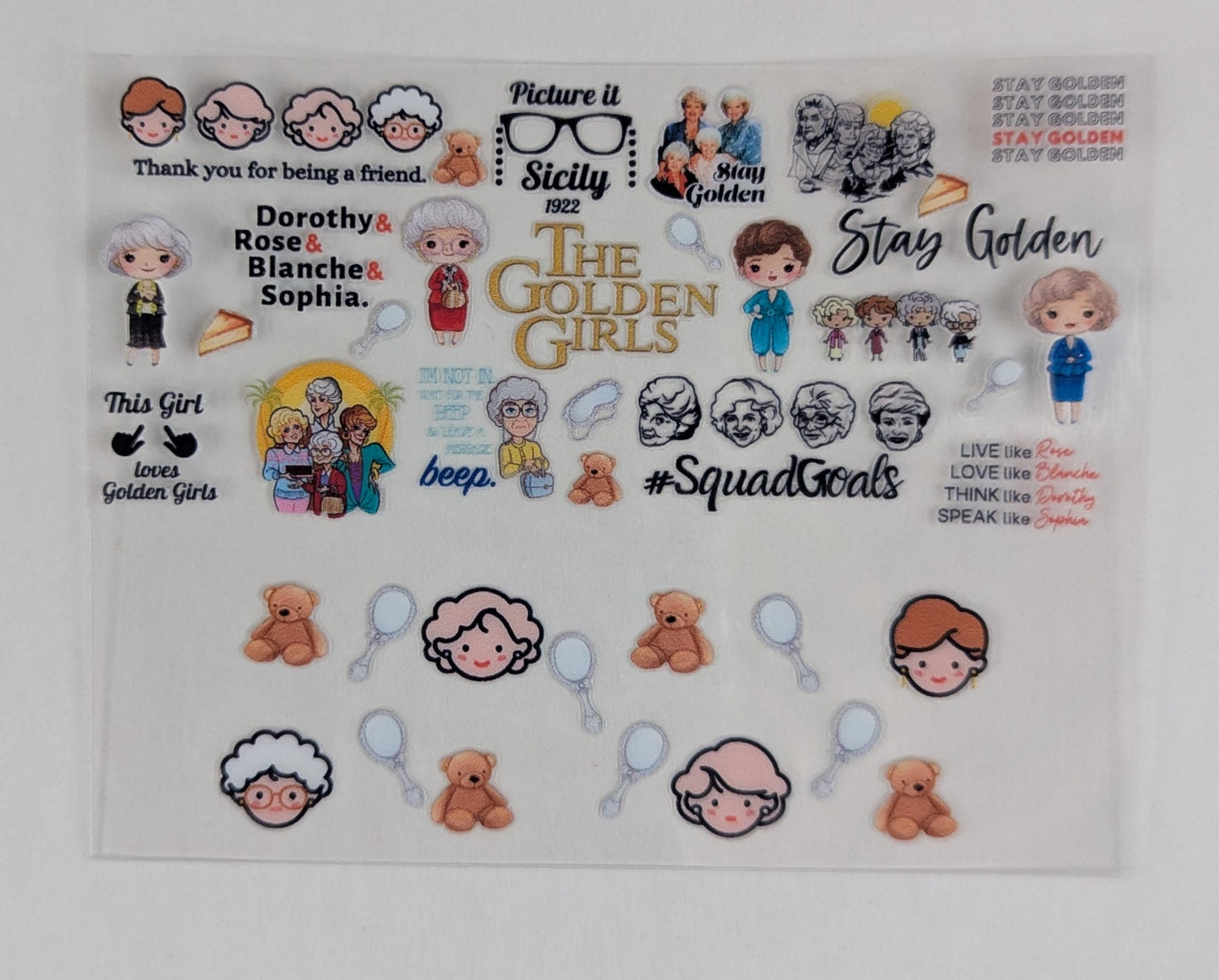 Mini Tumbler Keychain UV/DTF Wraps - Golden Girls - Multiple Designs Available