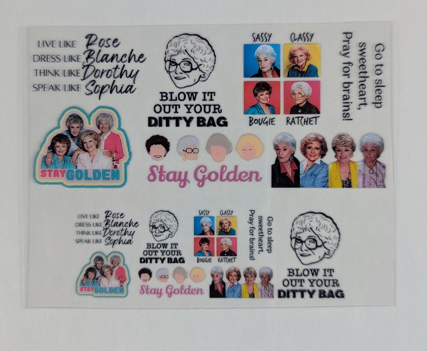 Mini Tumbler Keychain UV/DTF Wraps - Golden Girls - Multiple Designs Available
