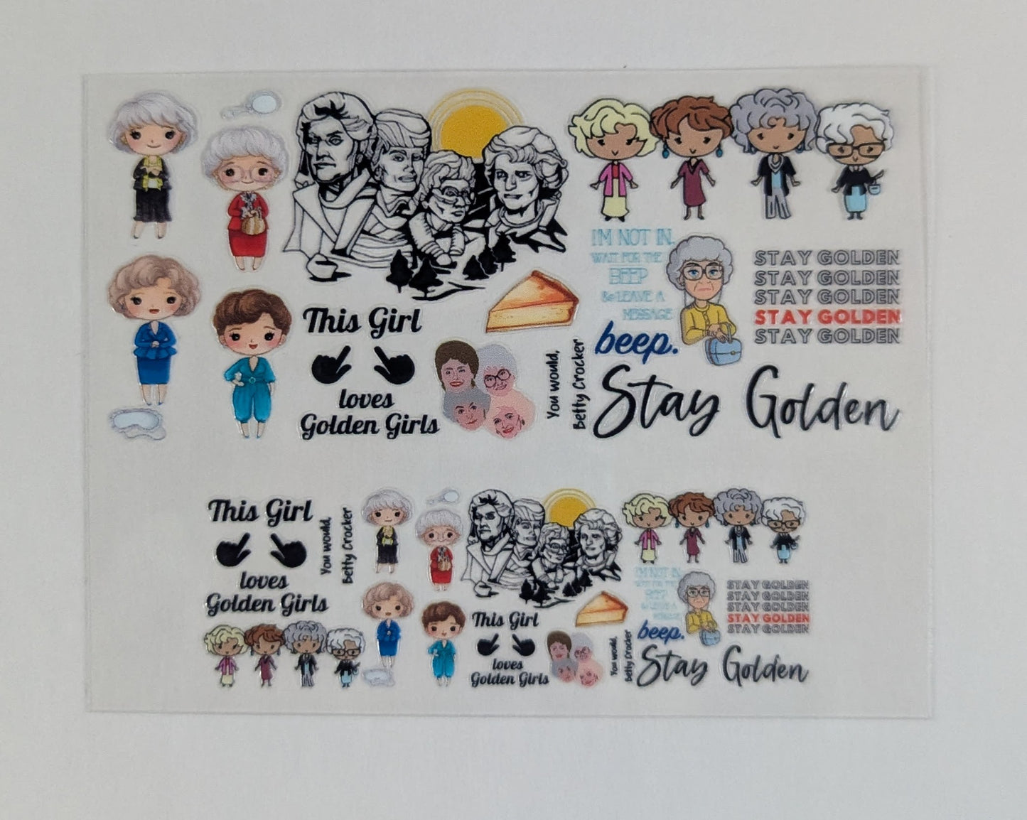 Mini Tumbler Keychain UV/DTF Wraps - Golden Girls - Multiple Designs Available